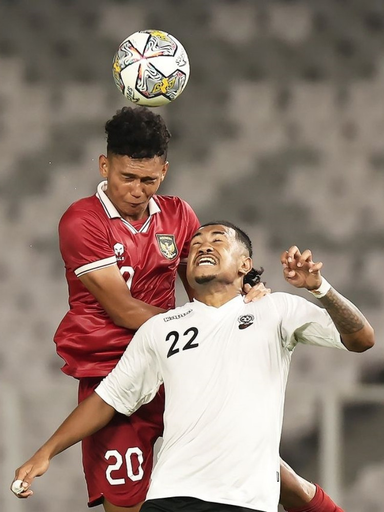 Gol pertama Timnas Indonesia atas Fiji tercipta dari assist Ginanjar Wahyu.